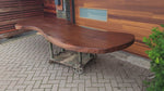 Custom Solid Walnut Freeform / Organic Modern Table Top w Hand-Carved Edge 115