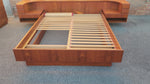 REFINISHED Danish MCM Floating Teak Bed  Queen size & Dresser by Komfort 15