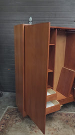 REFINISHED Mid Century Modern Teak Wardrobe or Gentleman's Chest 4 ft 13