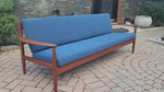 REFINISHED REUPHOLSTERED Danish MCM Teak Sofa by Grete Jalk for France & Son 17