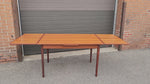 REFINISHED Danish Mid Century Modern Teak Draw Leaf Table 48
