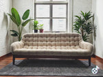 REFINISHED Mid Century Modern R.Huber Teak Scoop Sofa 15