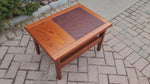 REFINISHED Danish Mid Century Modern Teak End Table w Inlay & Shelf 11