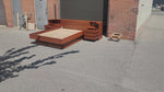 REFINISHED Mid Century Modern Teak Queen Bed w Nightstands 11