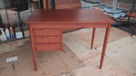 REFINISHED Danish Mid Century Modern Teak Desk Free-Standing 4
