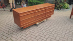 REFINISHED Mid Century Modern Teak Dresser w 9 Drawers 11