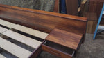 REFINISHED Mid Century Modern Rosewood Bed KING w Floating Nightstands 13