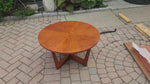 REFINISHED Mid Century Modern Teak Coffee Table Sunburst D 30.5