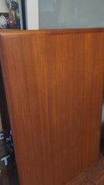 REFINISHED Danish Mid Century Modern Teak Draw Leaf Table 53.5