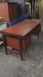 REFINISHED Mid Century Modern Teak Desk with Bookcase Back by Punch 15