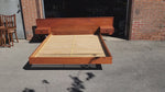 REFINISHED MCM Teak Bed w Floating Nightstands & Drawers Queen by REFF 3