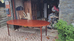 REFINISHED Mid Century Modern Teak Table Oval w 2 Leaves 60