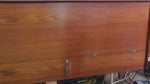 REFINISHED Mid Century Modern Teak Bed King w Floating Nightstands 12