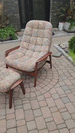 REFINISHED MCM Teak Scoop Lounge Chair & Ottoman by Huber 14