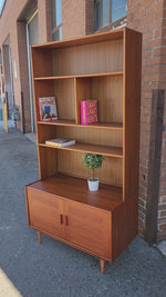 REFINISHED Danish Mid Century Modern Teak Cabinet w Shelving 4
