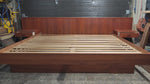 REFINISHED MCM Teak Bed King w Floating Nightstands 9