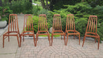 6 REFINISHED Danish Mid Century Modern Teak Chairs by Niels Koefoed, model Eva 14