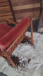 REFINISHED Italian Mid Century Modern Lounge Chair w Wool Mohair Cushions 15