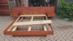 REFINISHED Mid Century Modern Teak Bed w Floating Nightstands Queen 12