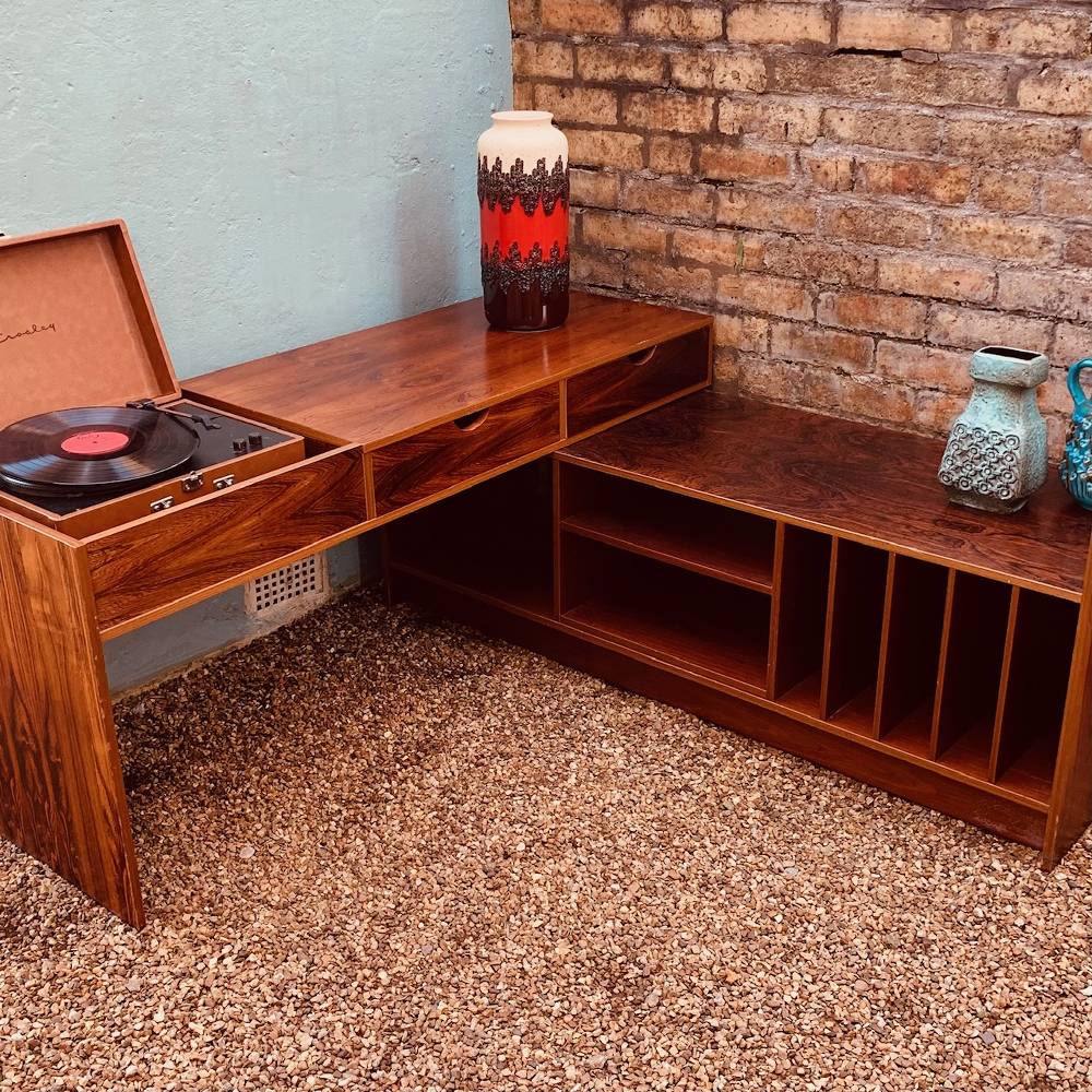 RESTORED Swedish MCM Modular Rosewood Stereo Media Console by T.Kempe