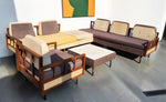 REFINISHED MCM Kroehler Sectional Sofa w Armchair & Games Table, incl. New Cushions 4