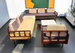 REFINISHED MCM Kroehler Sectional Sofa w Armchair & Games Table, incl. New Cushions 7