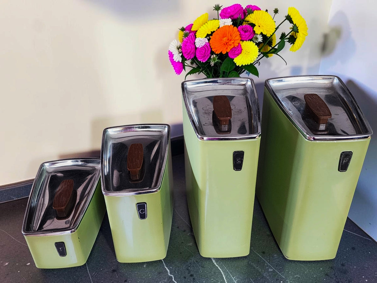 Mid-Century Modern Kitchen Storage Set Avocado Green, photo 11 of 13