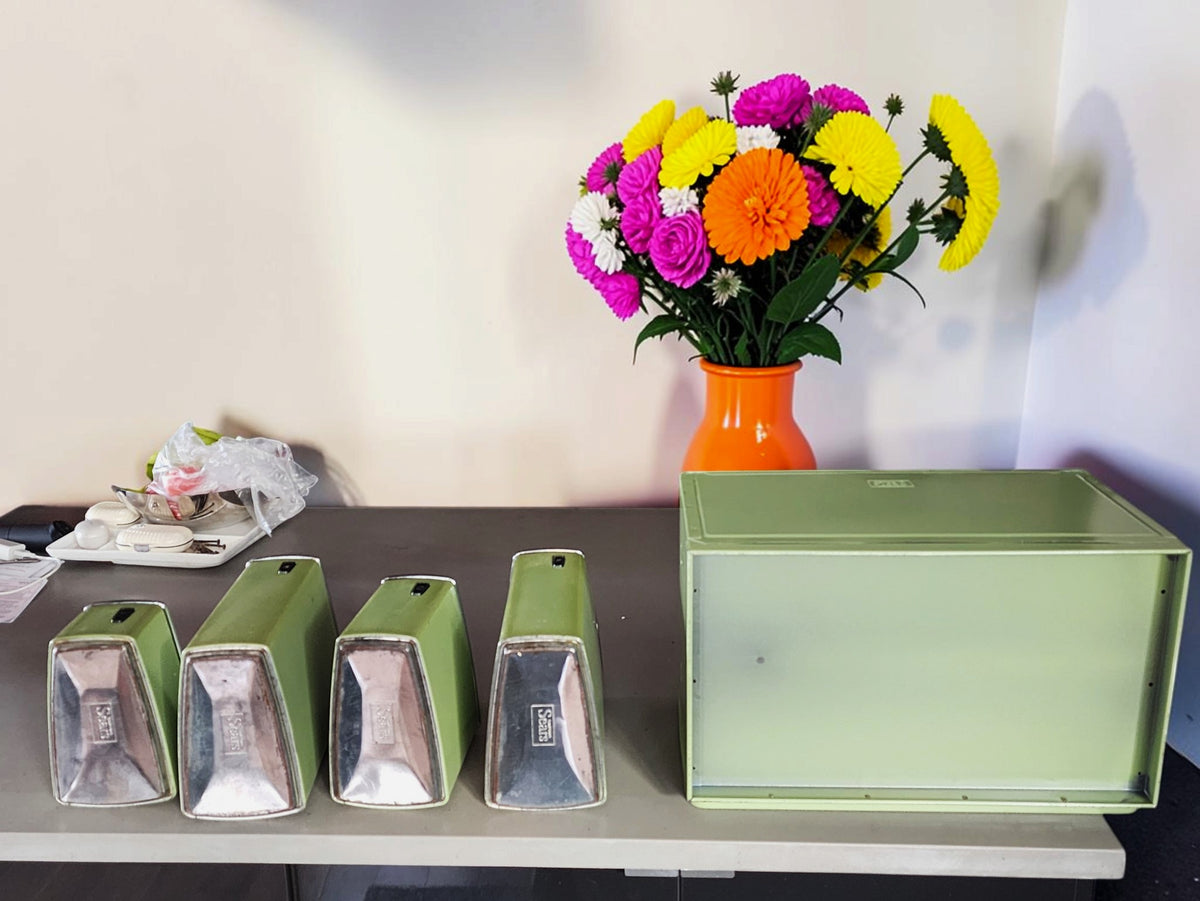 Mid-Century Modern Kitchen Storage Set Avocado Green, photo 9 of 13