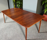 REFINISHED MCM Walnut Dining Table w 2 leaves by Deilcraft, 4-6 ft 2