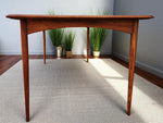 REFINISHED MCM Walnut Dining Table w 2 leaves by Deilcraft, 4-6 ft 3