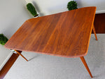 REFINISHED MCM Walnut Dining Table w 2 leaves by Deilcraft, 4-6 ft 5