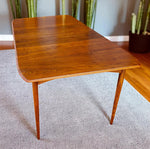 REFINISHED MCM Walnut Dining Table w 2 leaves by Deilcraft, 4-6 ft 6
