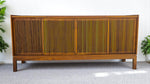 REFINISHED Mid Century Modern Walnut Stereo Console w Finished Back 6