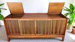 REFINISHED Mid Century Modern Walnut Stereo Console w Finished Back 8