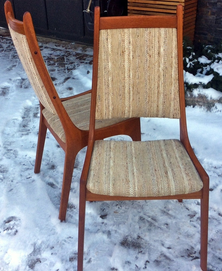 4 Danish Mid Century Modern Teak chairs High Back REFINISHED $125 each - Mid Century Modern Toronto