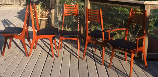 8 Danish MCM Teak Chairs REUPHOLSTERED by Korup Stolefabrik, $250 each. Arm chair also available - Mid Century Modern Toronto