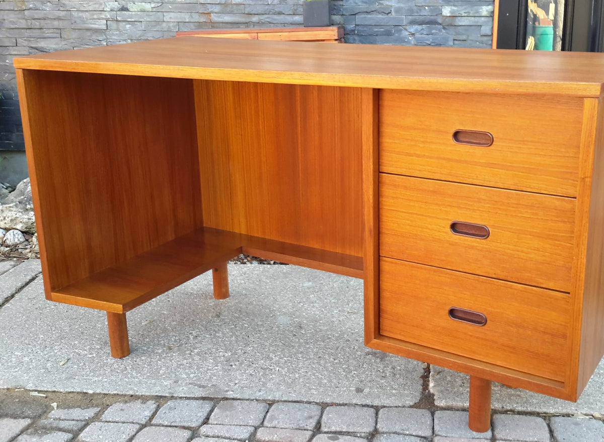 Mid Century Modern Teak Desk REFINISHED - Mid Century Modern Toronto