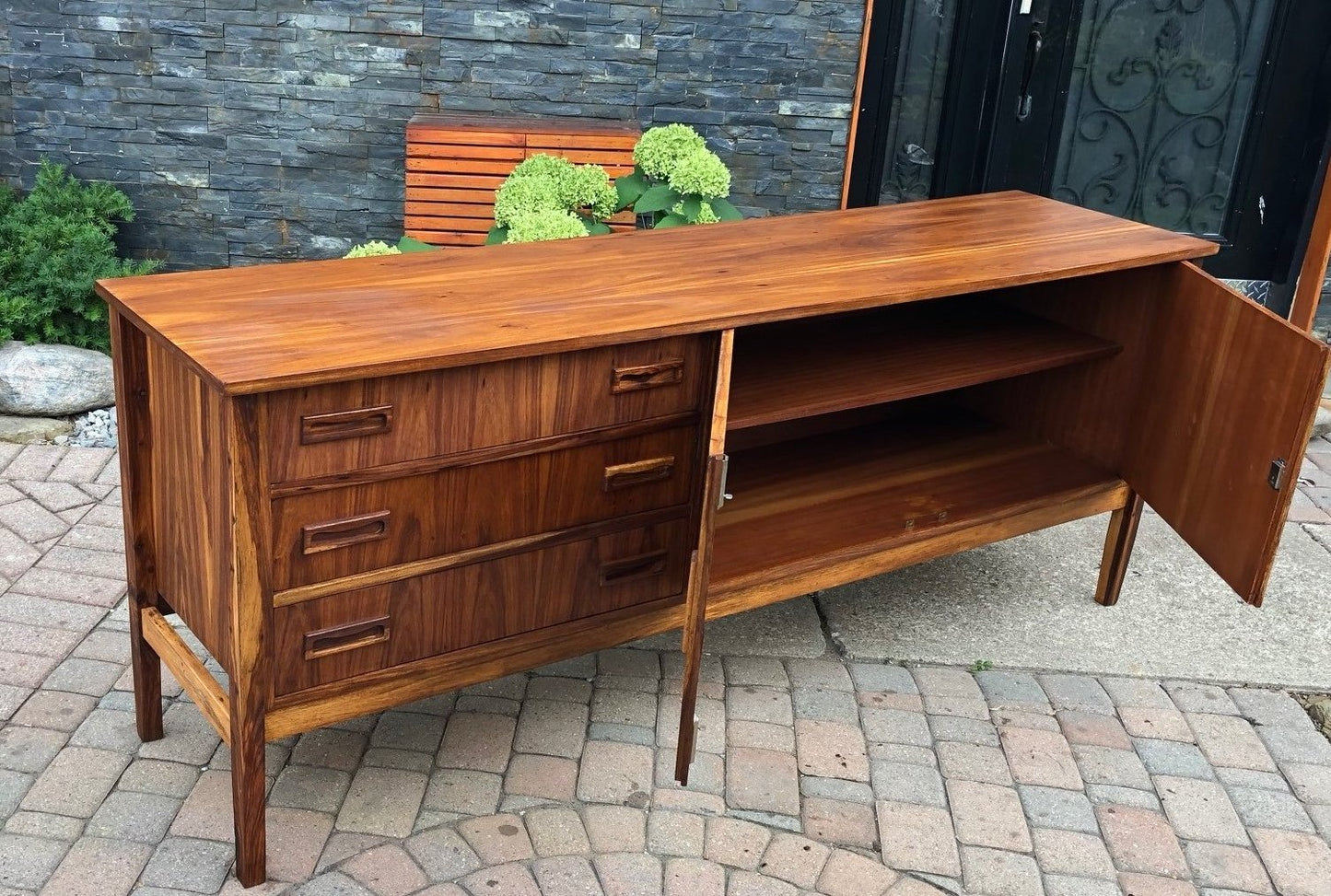 REFINISHED MCM Rosewood Sideboard TV Console 78" perfect - Mid Century Modern Toronto