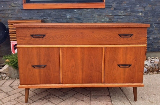 REFINISHED MCM Walnut Buffet TV Console 4 ft - Mid Century Modern Toronto