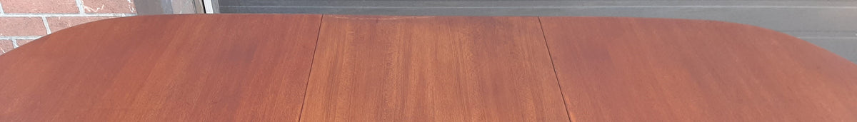 REFINISHED MCM Teak Table Oval Self-Storing w Butterfly Leaf 60