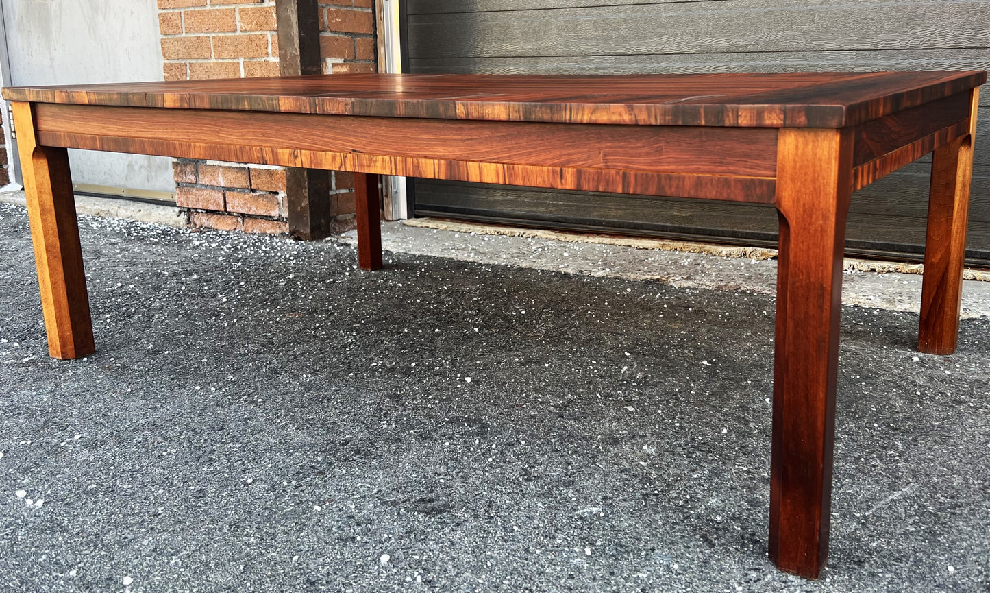 REFINISHED Danish Mid Century Modern Rosewood Coffee Table, Large