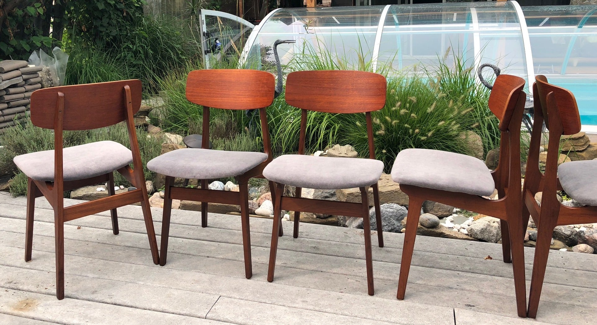 6 Gustav Bahus MCM Teak Chairs REFINISHED REUPHOLSTERED like New, each $249 - Mid Century Modern Toronto