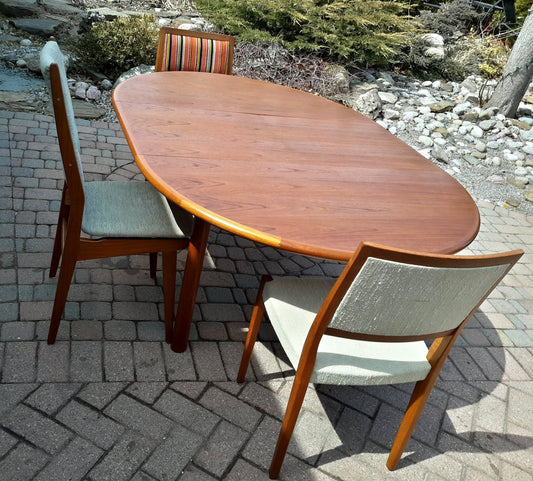 REFINISHED Danish MCM  Teak Table Round to Oval w Butterfly Leaf 47.5"-67.5" - Mid Century Modern Toronto