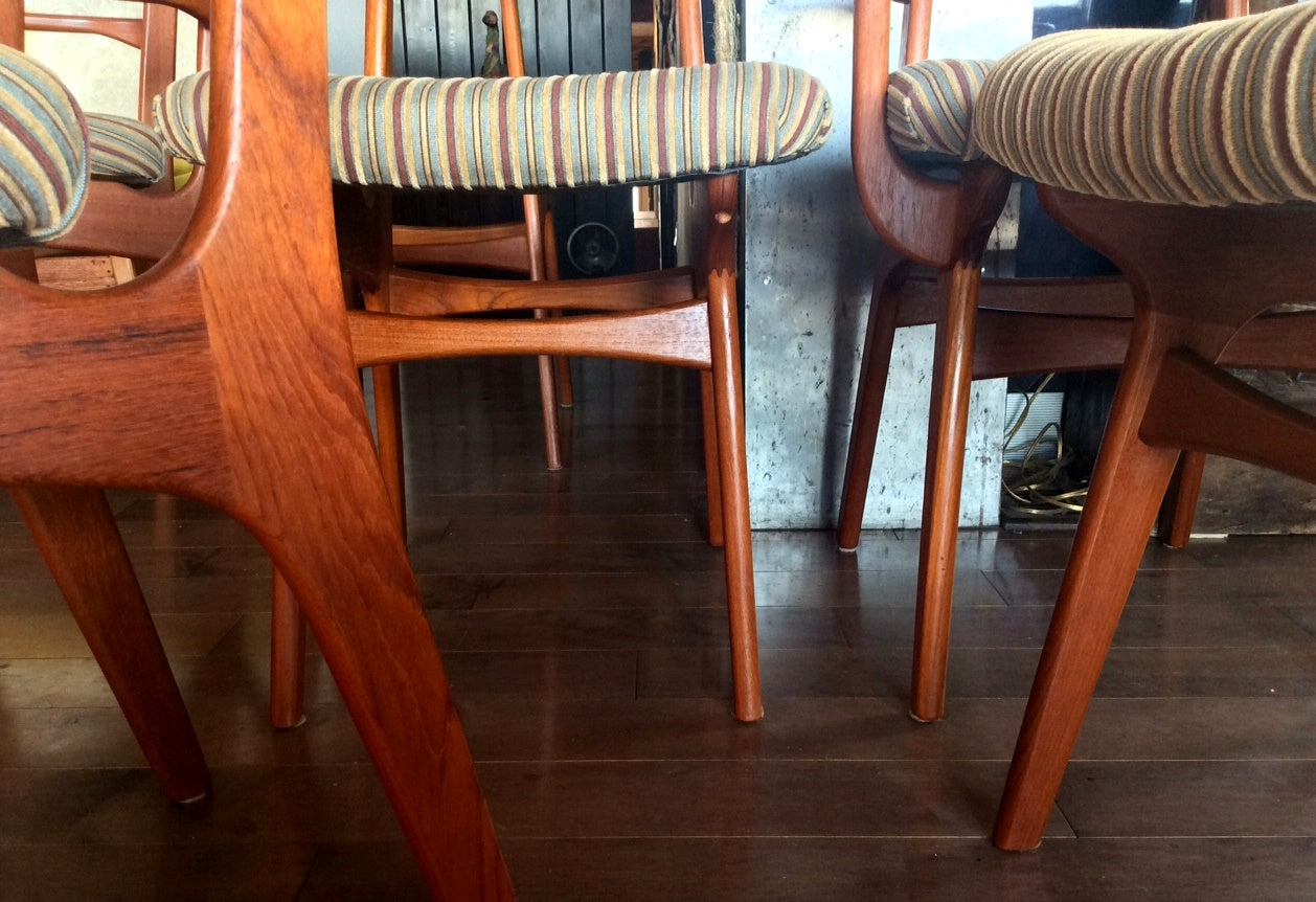 Set of 6 Danish MCM Teak Side & Arm Chairs REFINISHED by Korup Stolefabrik, $229 each - Mid Century Modern Toronto