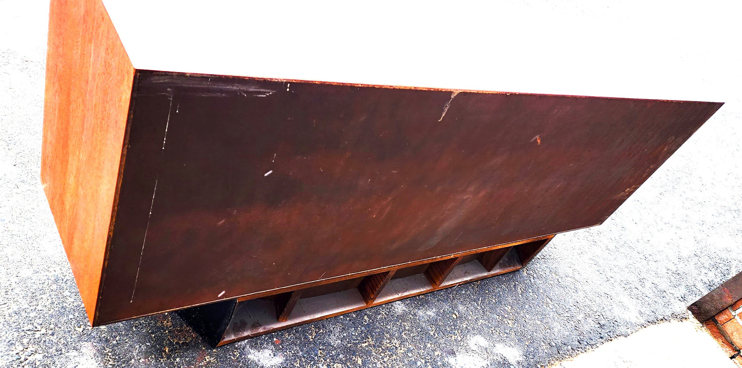REFINISHED Mid Century Modern teak console 60" by RS Associates