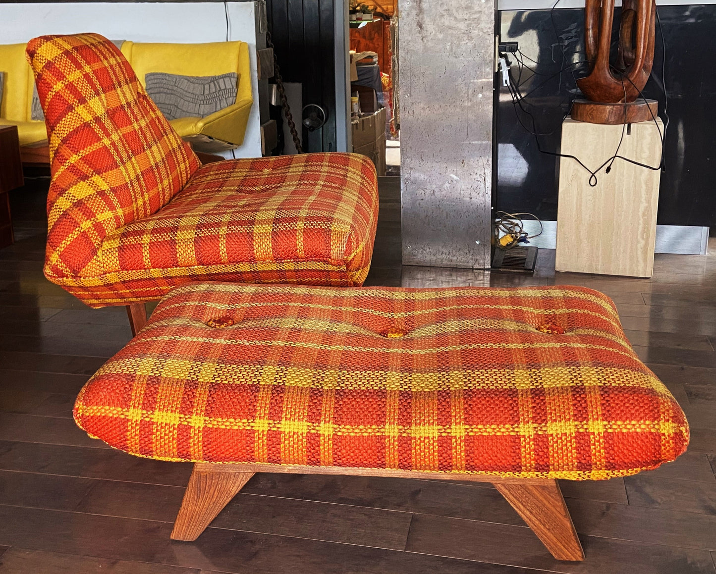 RESTORED MCM Large Lounge Chair & Ottoman in Adrian Pearsall style