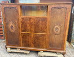 RESTORED Stunning Burr Walnut Armoire Wardrobe Secretary Desk 11
