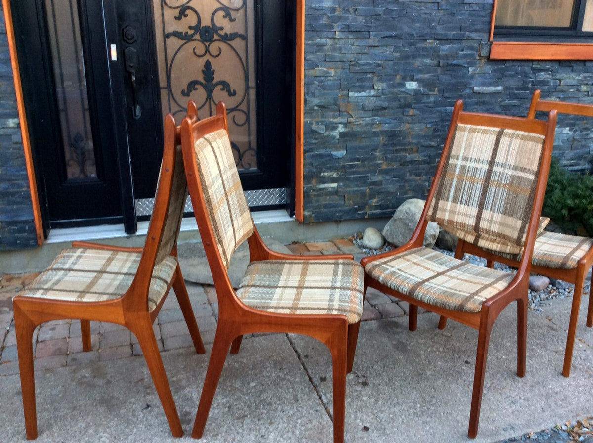 Set of 4 Danish Mid Century Modern Solid Teak Chairs, each $120 - Mid Century Modern Toronto