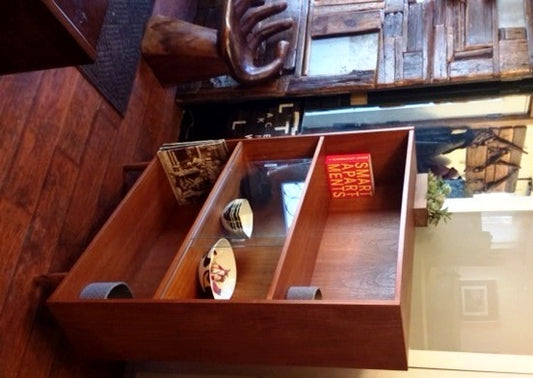 Danish MCM Teak Display China Bookcase Records REFINISHED 42" - Mid Century Modern Toronto