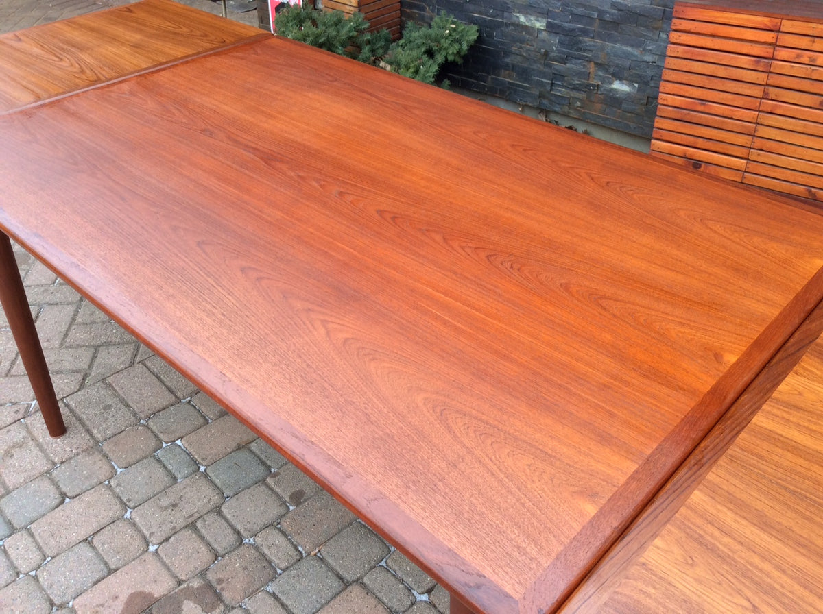 Danish Mid Century Modern Teak Dining Table with 2 hidden leaves - Mid Century Modern Toronto